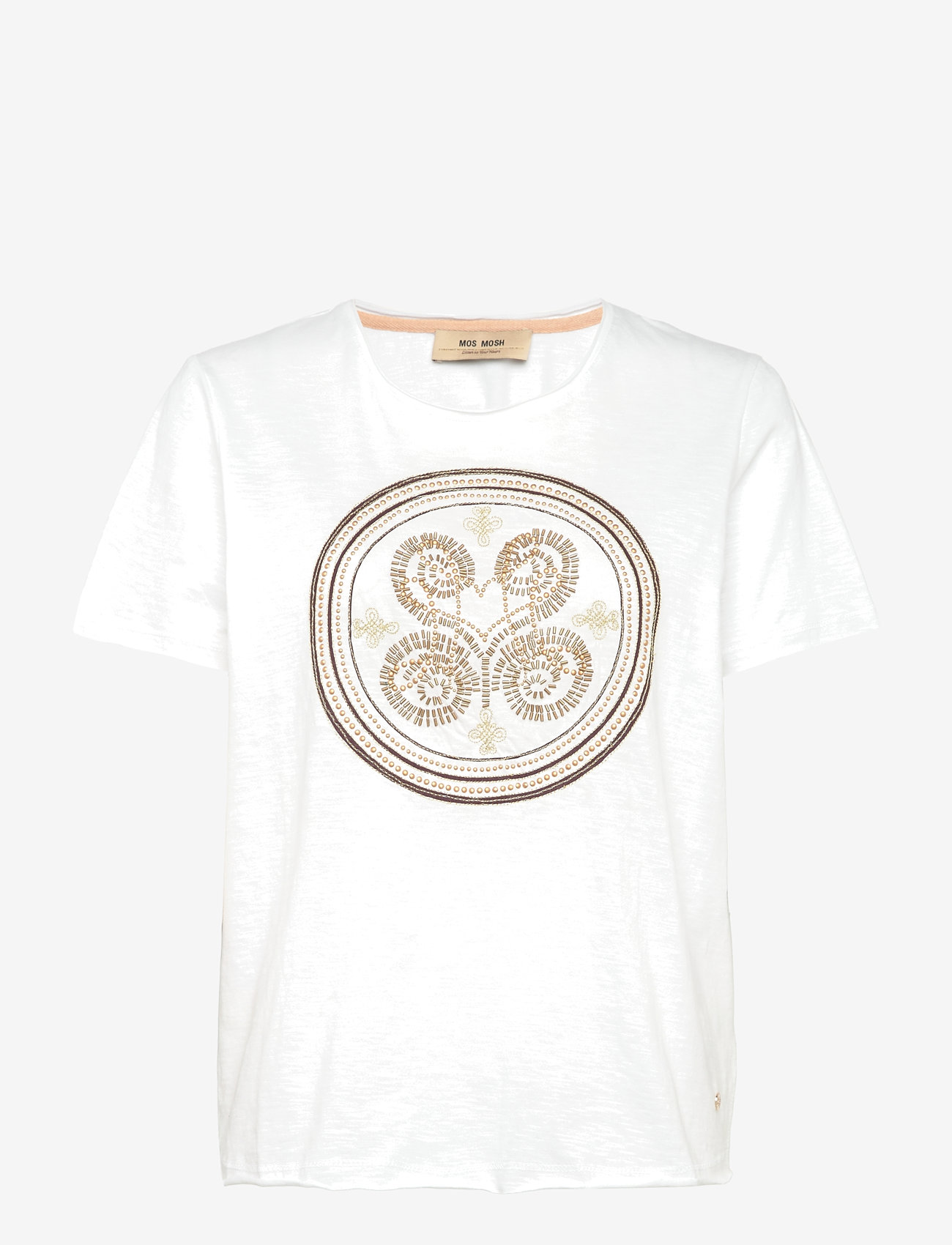 MOS MOSH - MMZano O-SS Embroidery Tee - t-särgid - white - 0