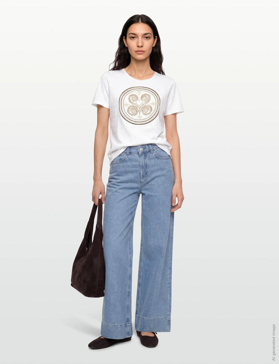 MOS MOSH - MMZano O-SS Embroidery Tee - t-shirts - white - 0