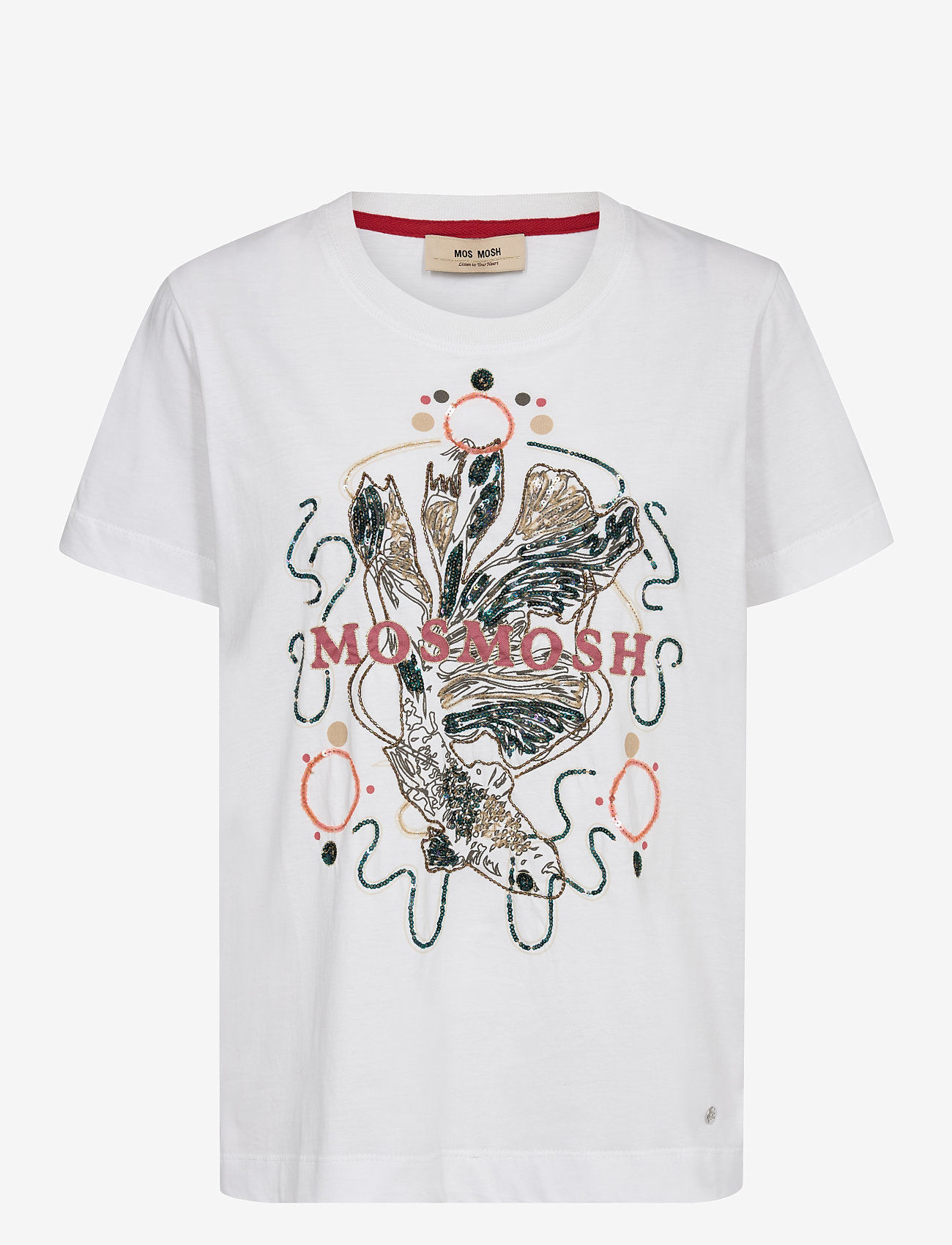 MOS MOSH - MMHallin O-SS Deco Tee - t-shirts - white - 0