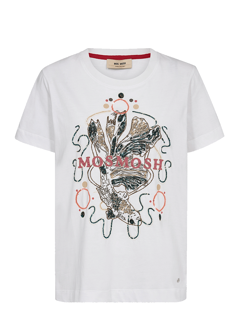 MOS MOSH - MMHallin O-SS Deco Tee - t-shirts - white - 0