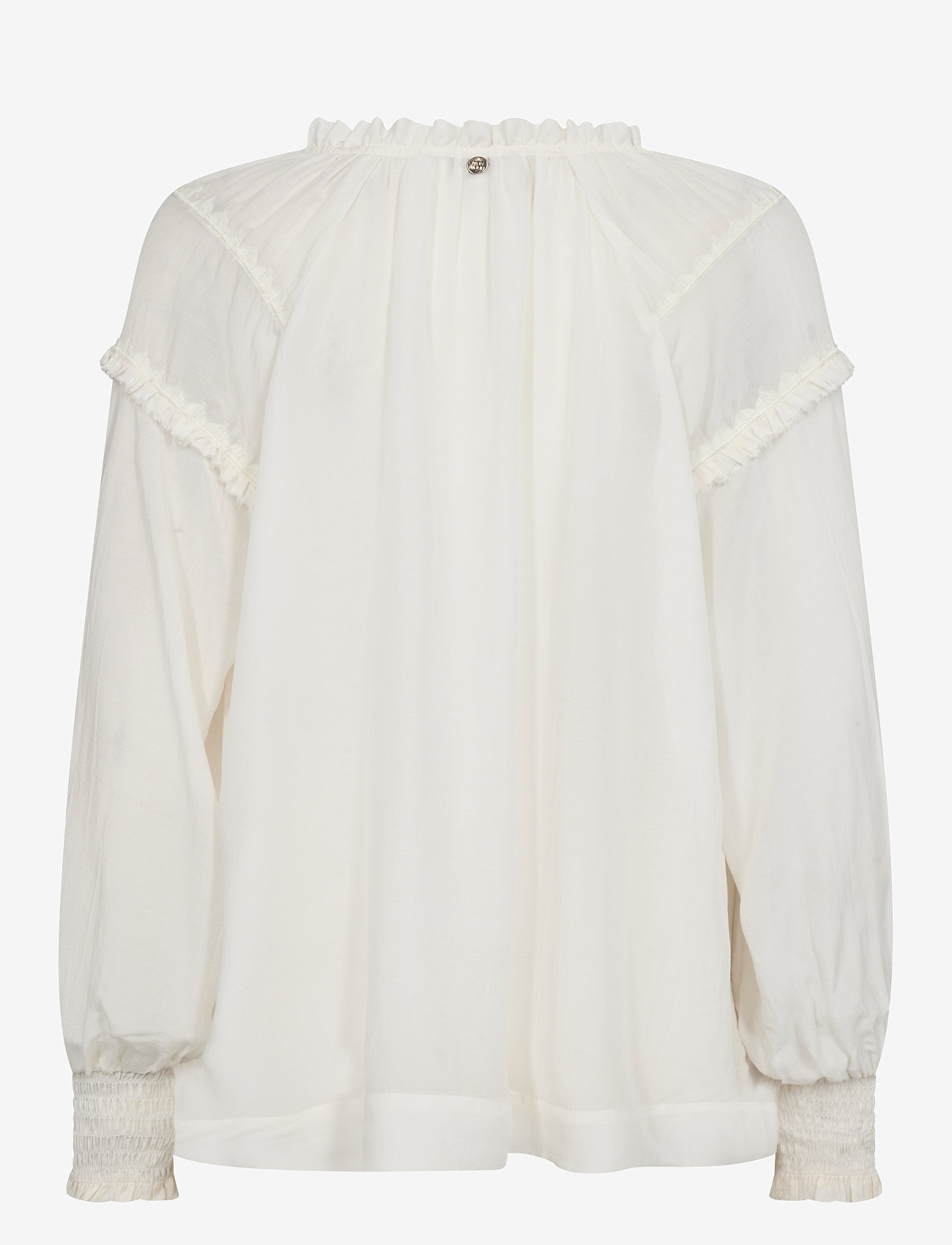 MOS MOSH - MMMarb Sansa Emb Blouse - langærmede bluser - ecru - 1