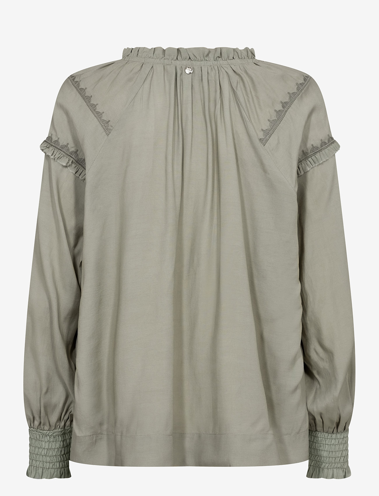 MOS MOSH - MMMarb Sansa Emb Blouse - langærmede bluser - shadow - 1