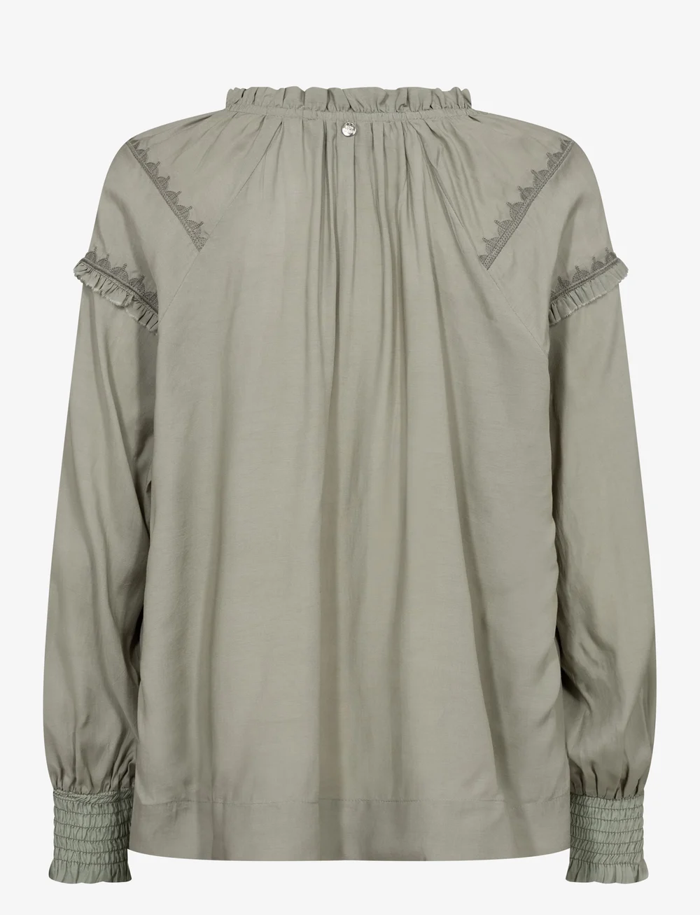 MOS MOSH - MMMarb Sansa Emb Blouse - langærmede bluser - shadow - 1