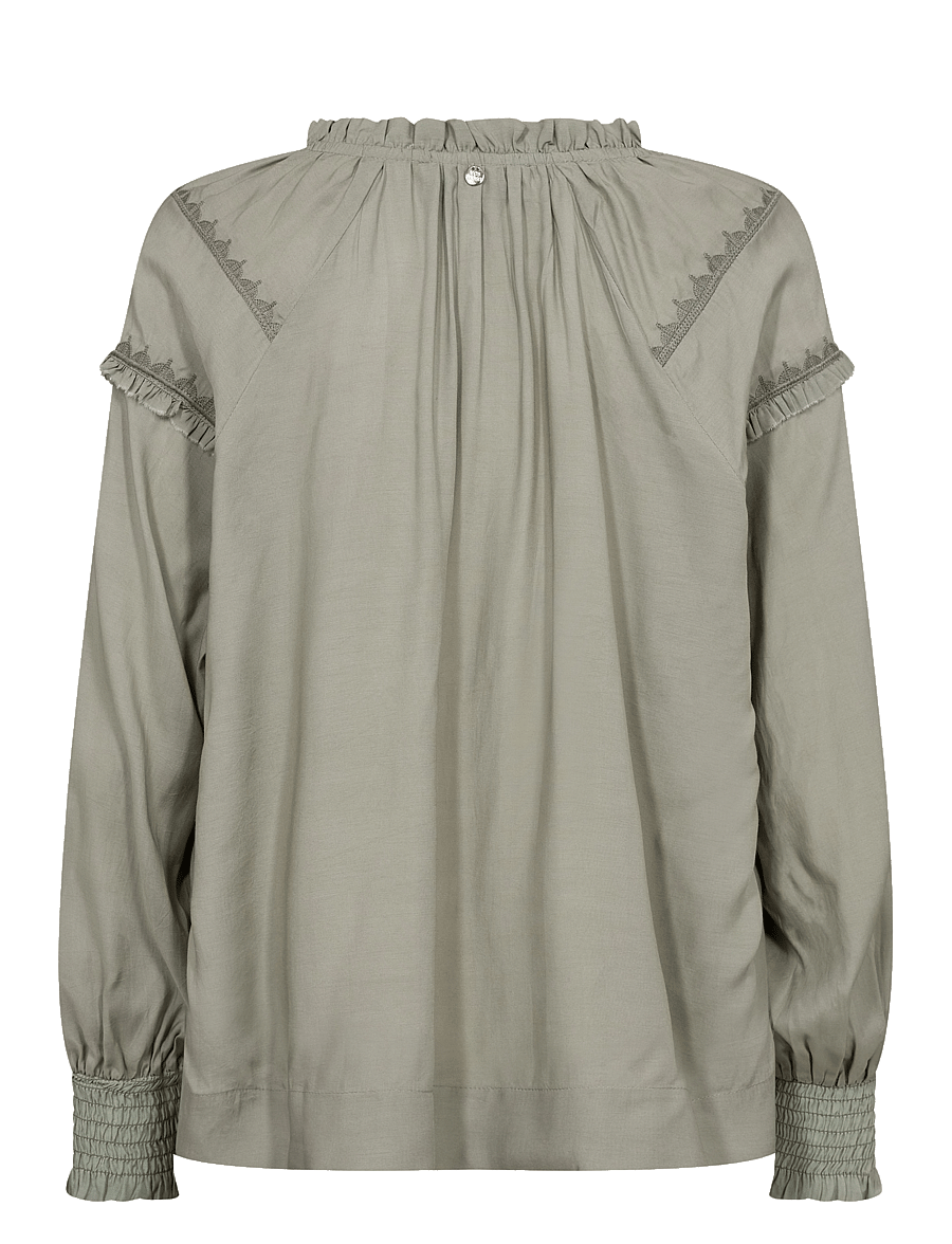 MOS MOSH - MMMarb Sansa Emb Blouse - langärmlige blusen - shadow - 1
