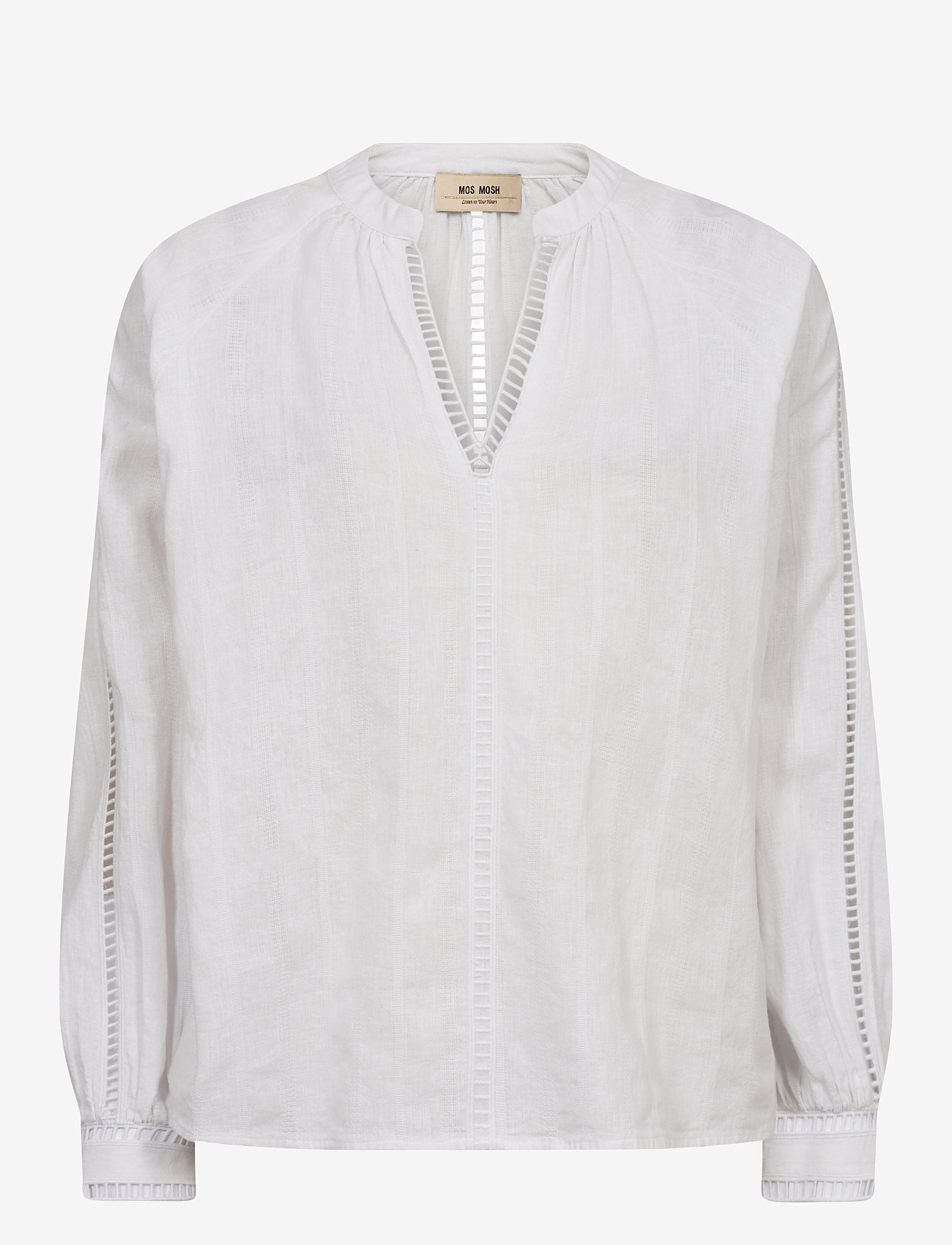 MOS MOSH - MMZeina Linen Blouse - langærmede bluser - white - 0