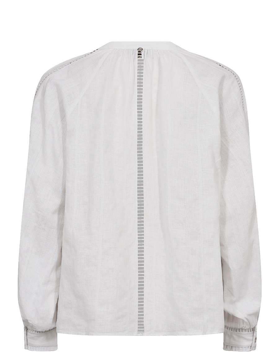 MOS MOSH - MMZeina Linen Blouse - langärmelige blusen - white - 1