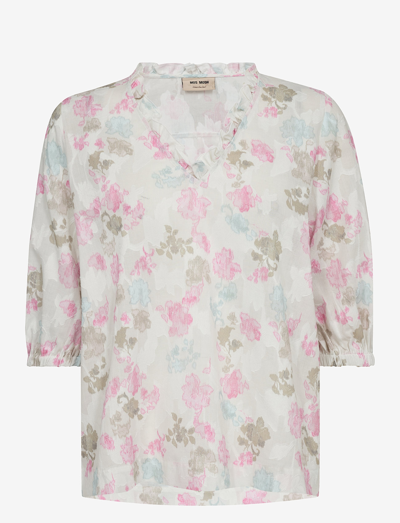 MOS MOSH - MMIzaa Ewa Blouse - kortærmede bluser - ecru - 0