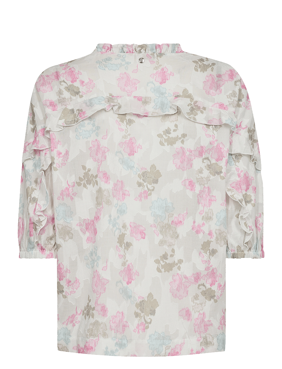 MOS MOSH - MMIzaa Ewa Blouse - kurzärmelige blusen - ecru - 1
