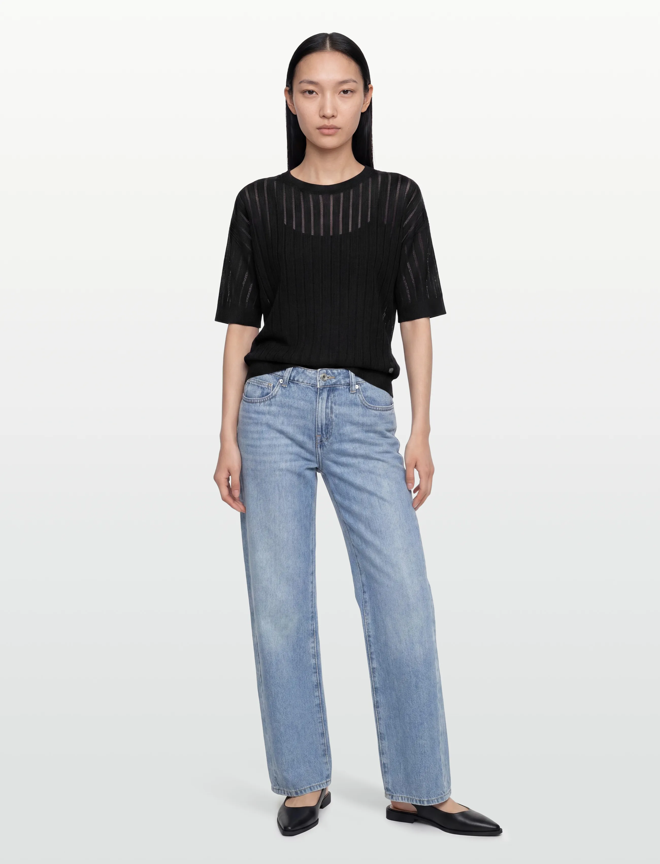 MOS MOSH Mmswann O-Ss Spring Tee, XL, Black, T-Shirts & Toppe > Kortærmede, Dame