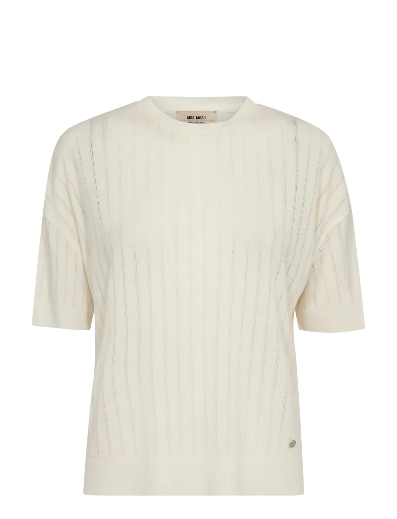 MOS MOSH MMSwann O-SS Spring Tee - T-shirts & Toppe - ECRU / cream