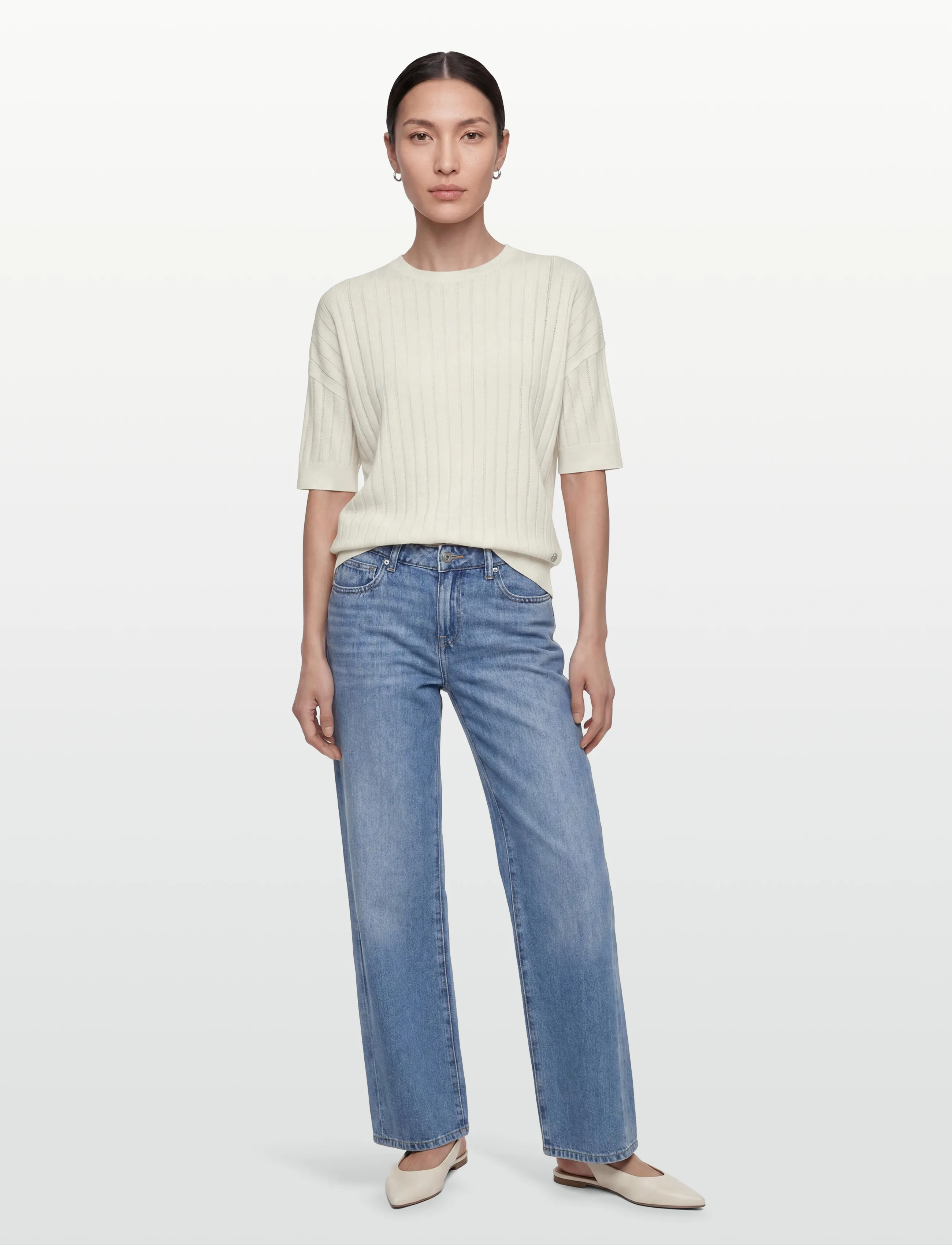 MOS MOSH MMSwann O-SS Spring Tee - T-shirts & Tops - ECRU / cream