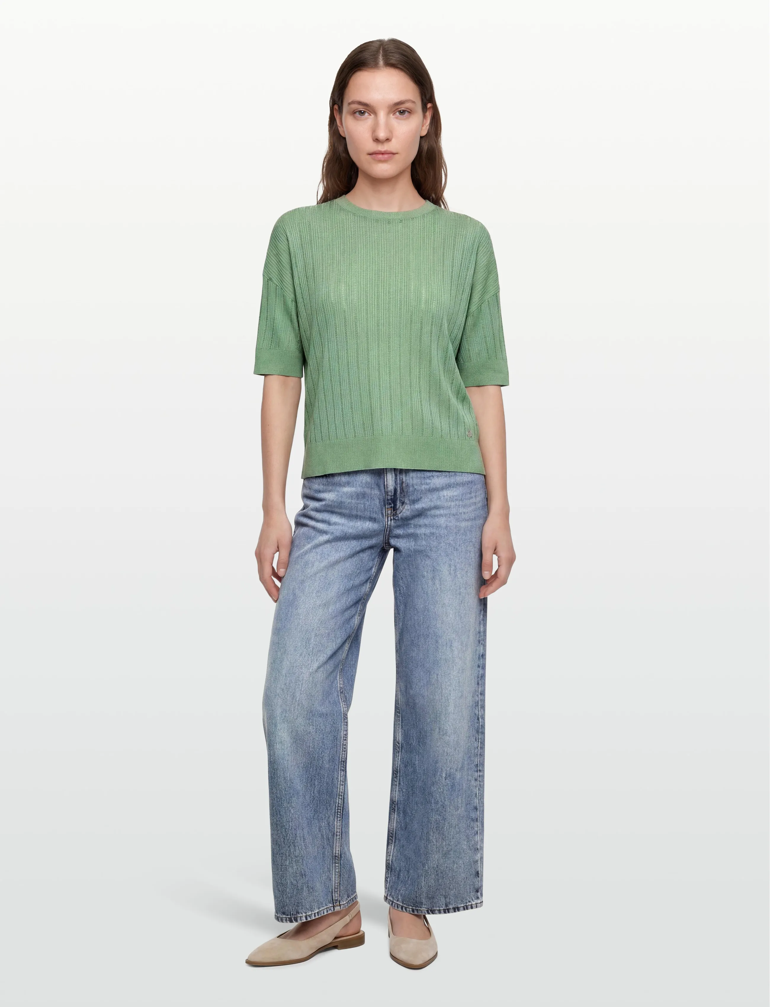 MOS MOSH Mmswann O-Ss Spring Tee, S, T-shirts & Oberteile, Grün - Short-sleeved, Frauen