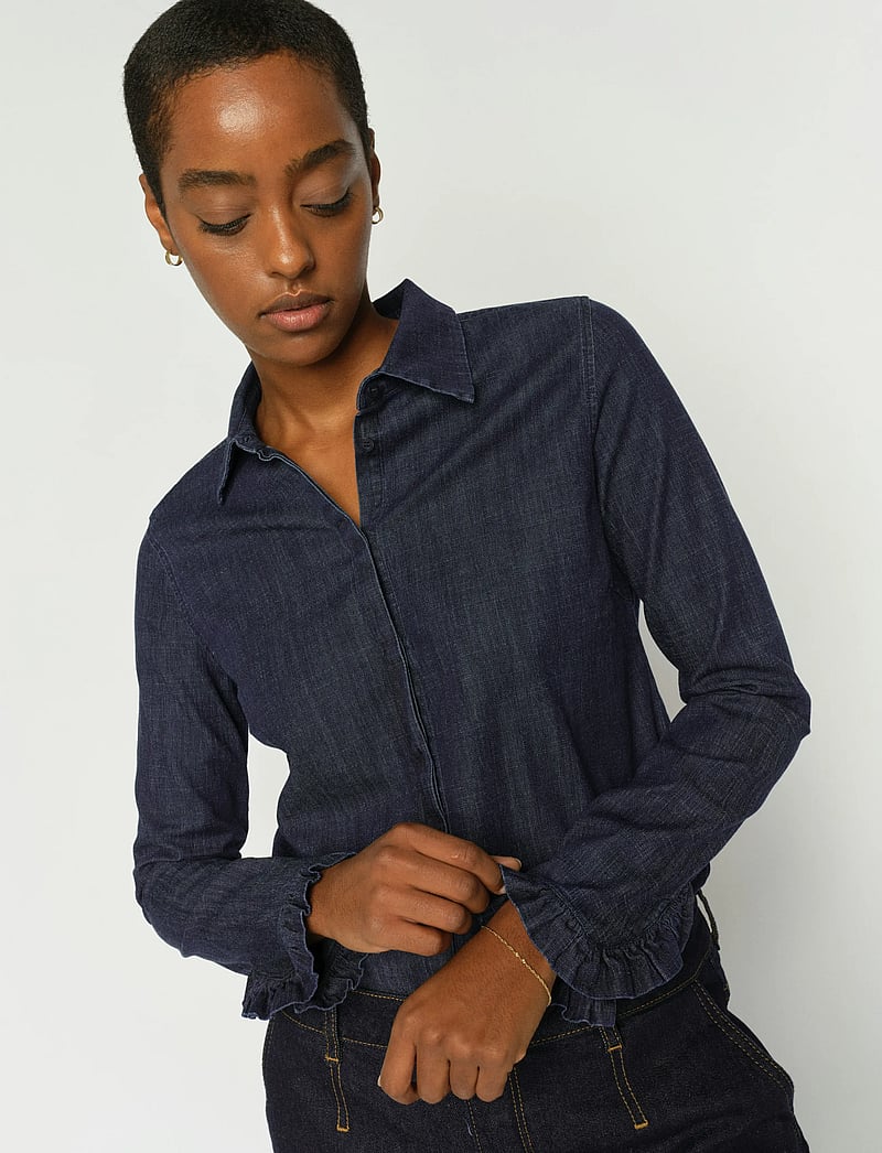 MOS MOSH - MMMattie Flip Denim Shirt - langärmlige hemden - dark blue - 3