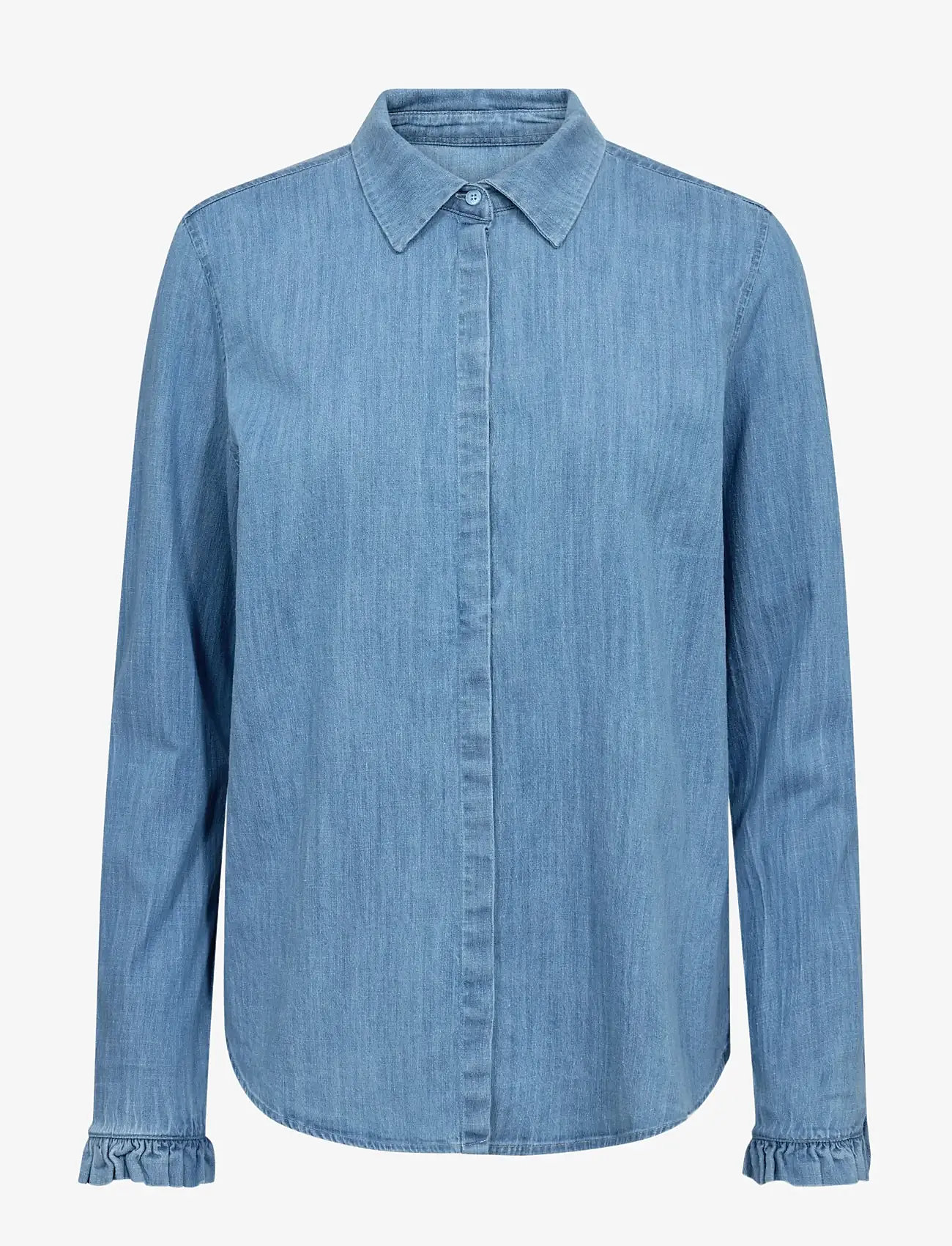 MOS MOSH - MMMattie Flip Denim Shirt - langærmede skjorter - mid blue - 0