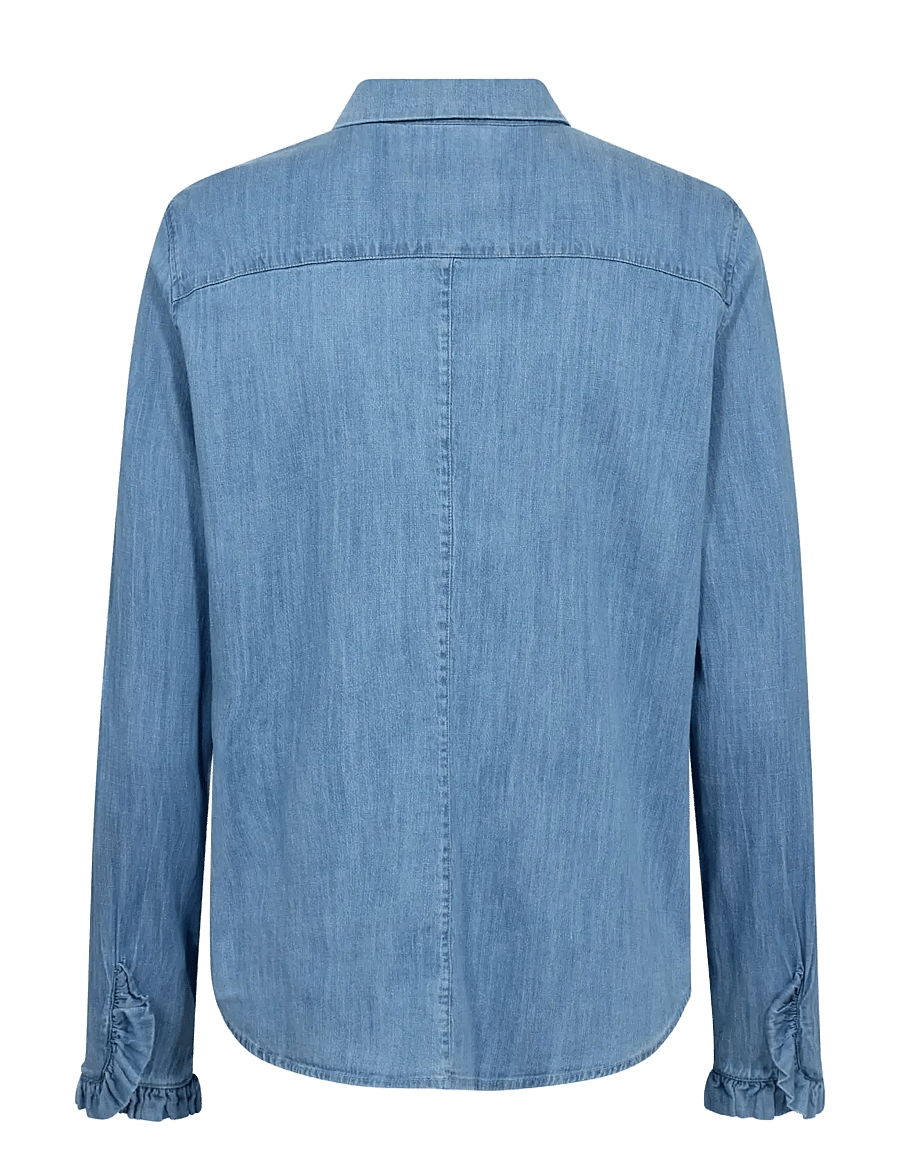 MOS MOSH - MMMattie Flip Denim Shirt - langärmlige hemden - mid blue - 2