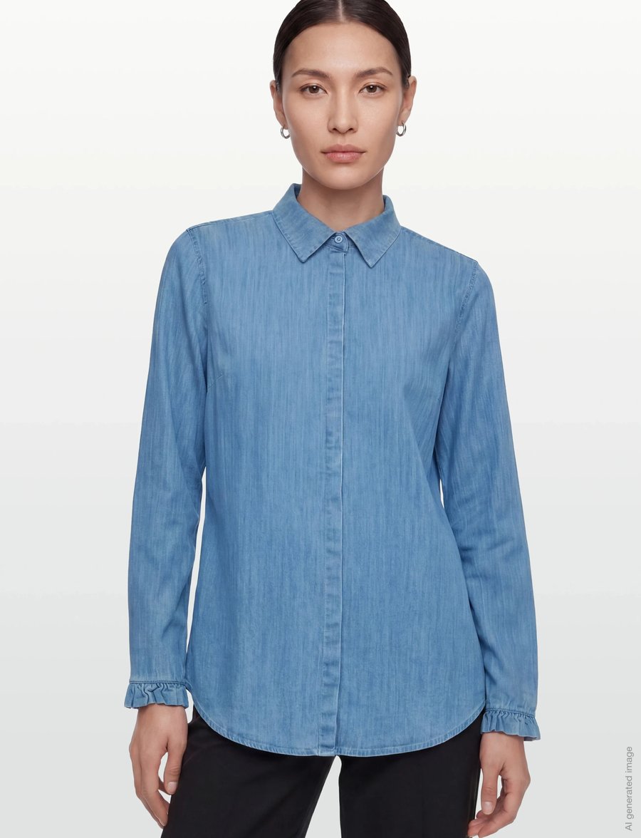 MOS MOSH - MMMattie Flip Denim Shirt - langärmlige hemden - mid blue - 3