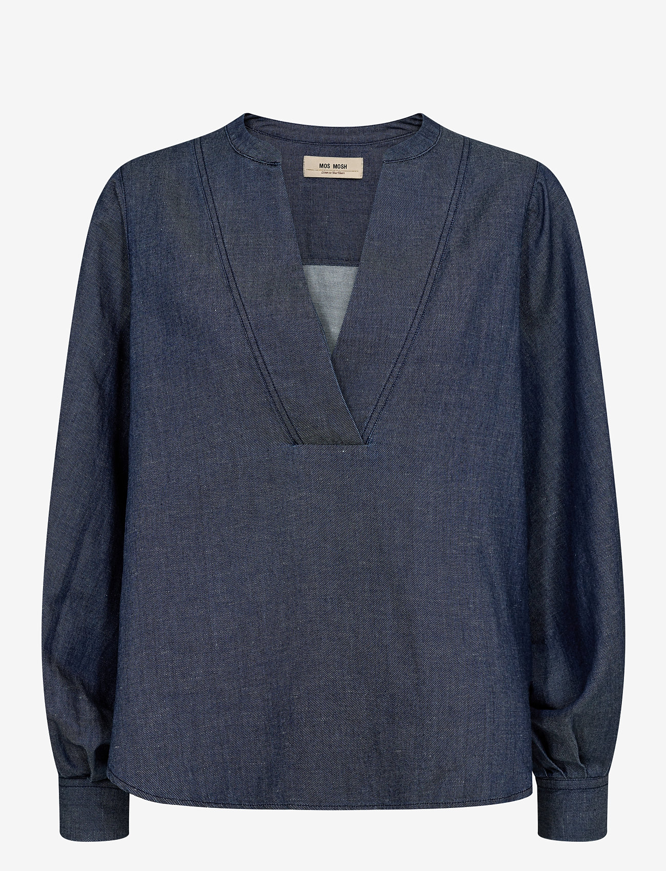 MOS MOSH - MMYen Denim Blouse - langärmlige blusen - dark blue - 0