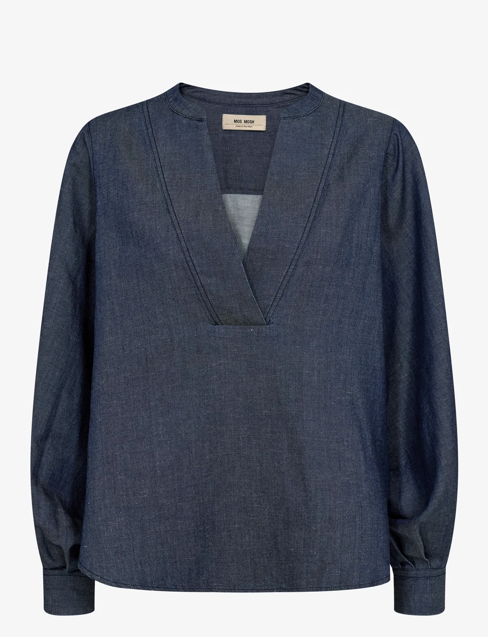 MOS MOSH - MMYen Denim Blouse - langärmlige blusen - dark blue - 0