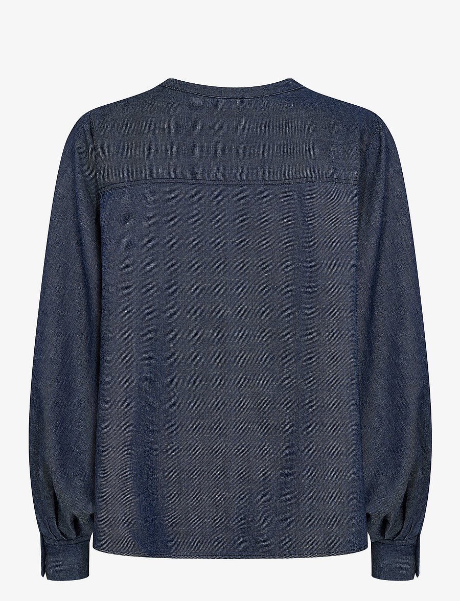 MOS MOSH - MMYen Denim Blouse - pikkade varrukatega pluusid - dark blue - 1