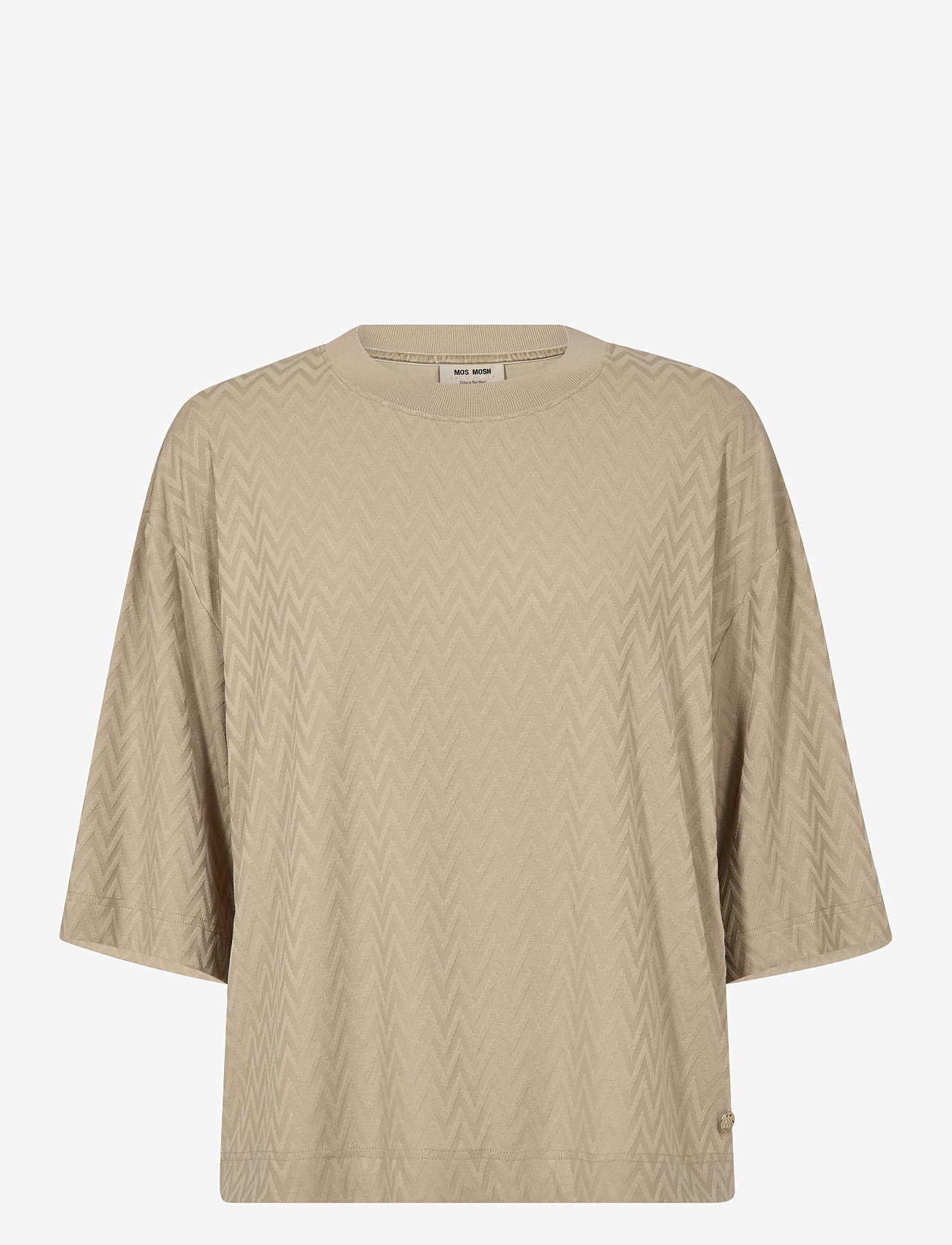 MOS MOSH - MMTash O-SS Spring Tee - autumn clothing - sesame - 0