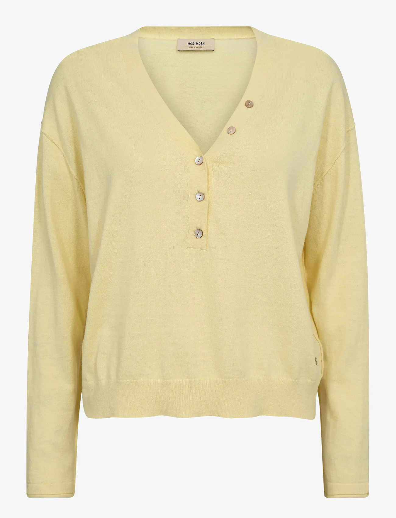 MOS MOSH - MMChani Placket Knit - efterårstøj - french vanilla - 0