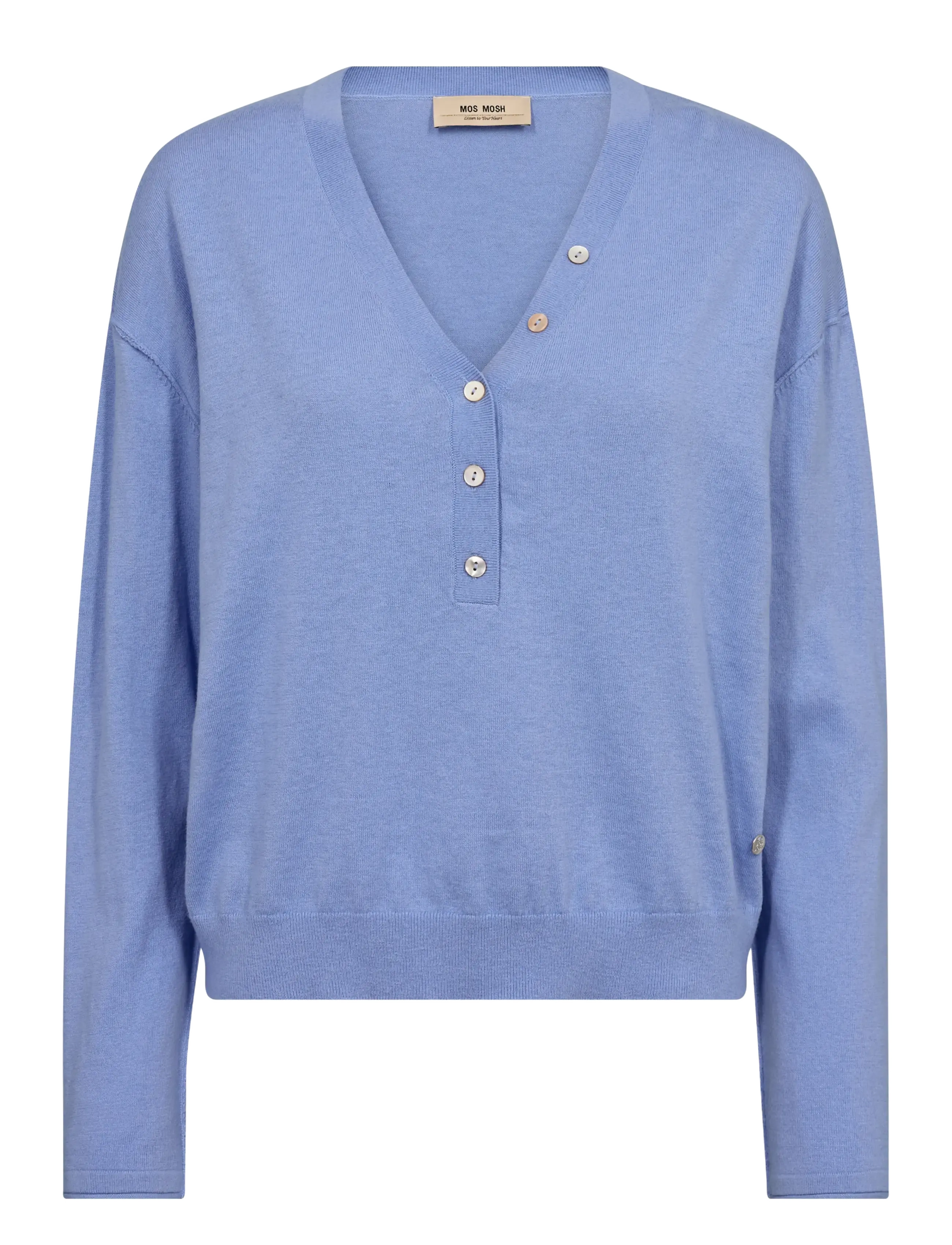 MOS MOSH Mmchani Placket Knit Blau - XS - Damen