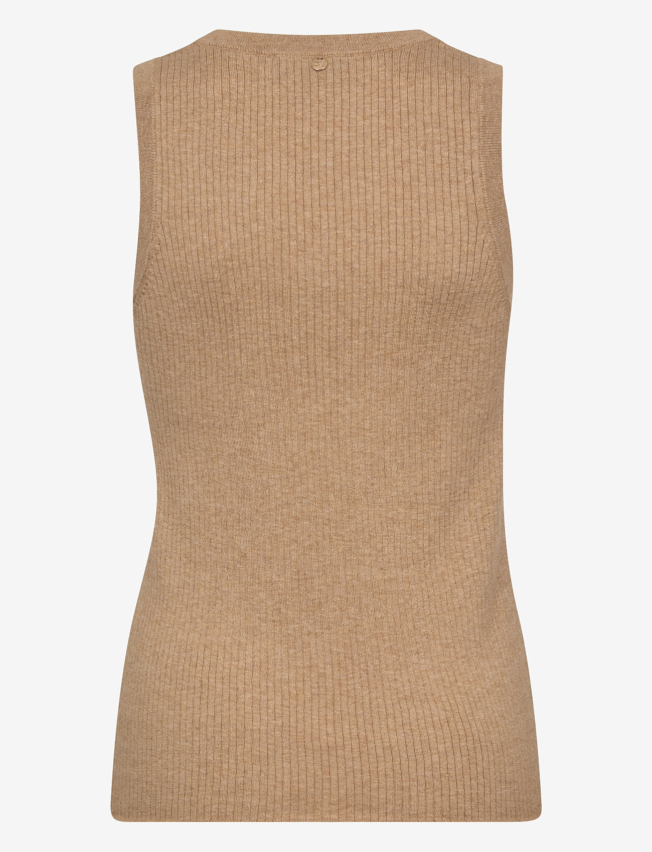 MOS MOSH - MMRelena Tani Rib V-neck Tank Top - strikveste - sesame - 1
