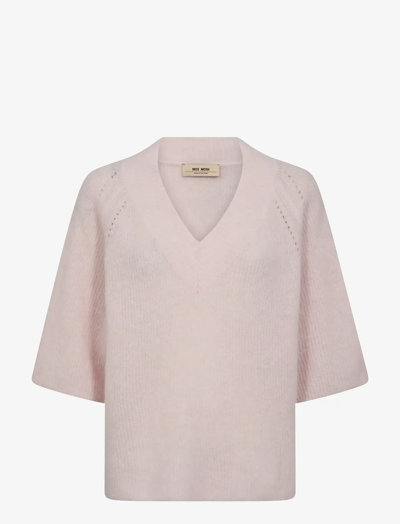 MOS MOSH - MMTaci 3/4 V-Neck Knit - striktrøjer - ballet slipper - 0