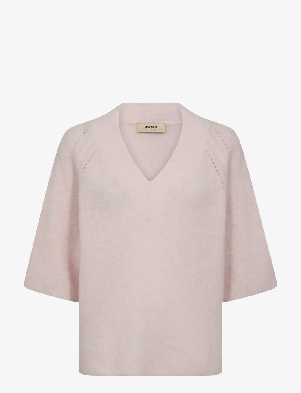 MOS MOSH - MMTaci 3/4 V-Neck Knit - striktrøjer - ballet slipper - 0