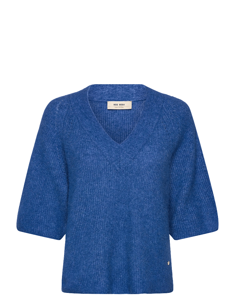 MOS MOSH - MMTaci 3/4 V-Neck Knit - neulepuserot - blue lolite - 0