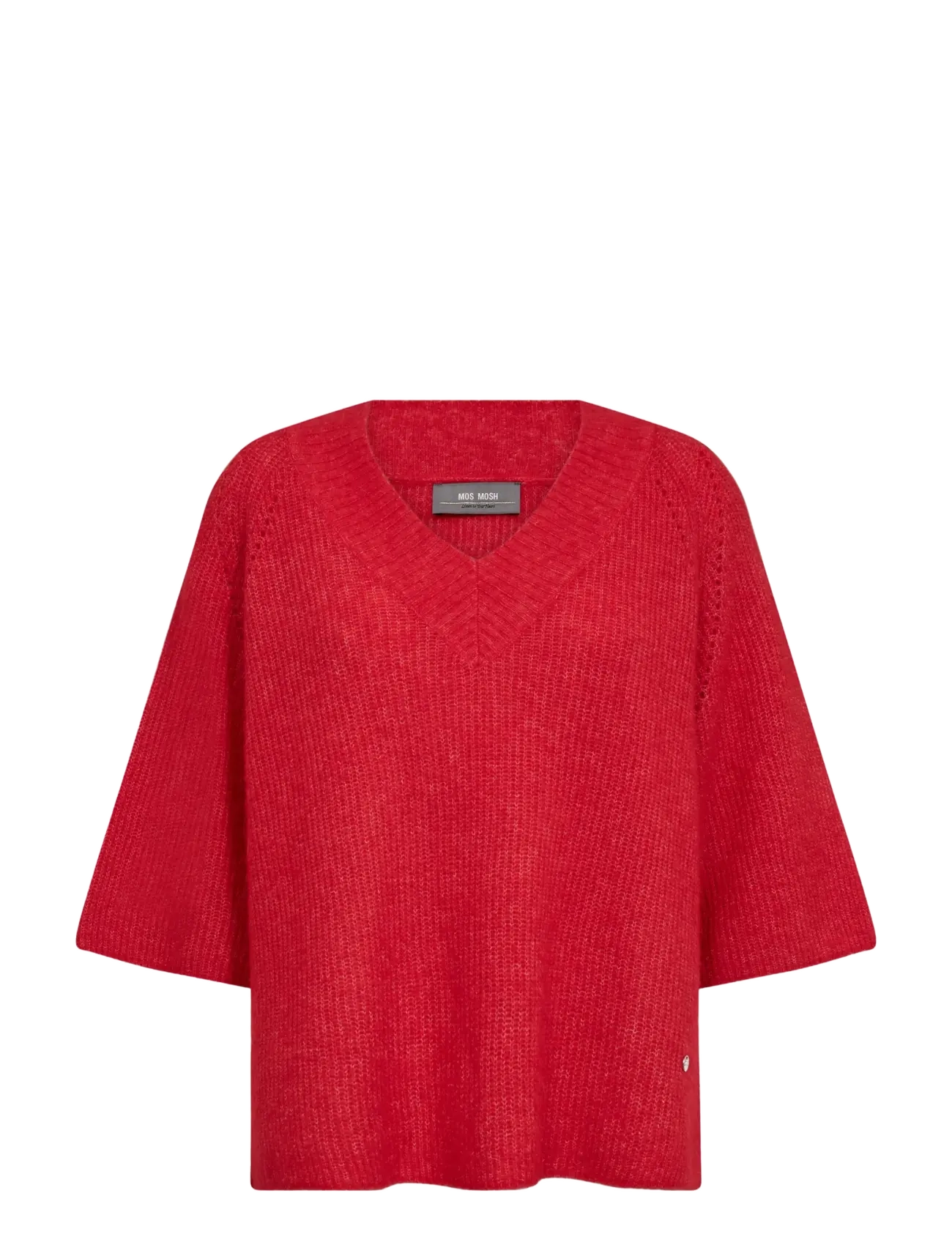 MOS MOSH Mmtaci 3/4 V-Ausschnitt Knit Rot - XL - Damen