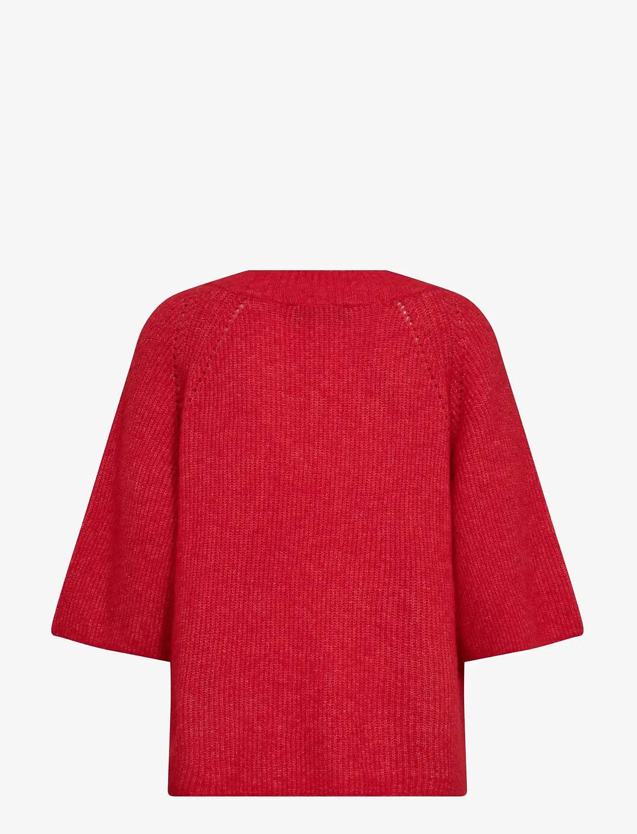 MOS MOSH - MMTaci 3/4 V-Neck Knit - striktrøjer - chinese red - 1