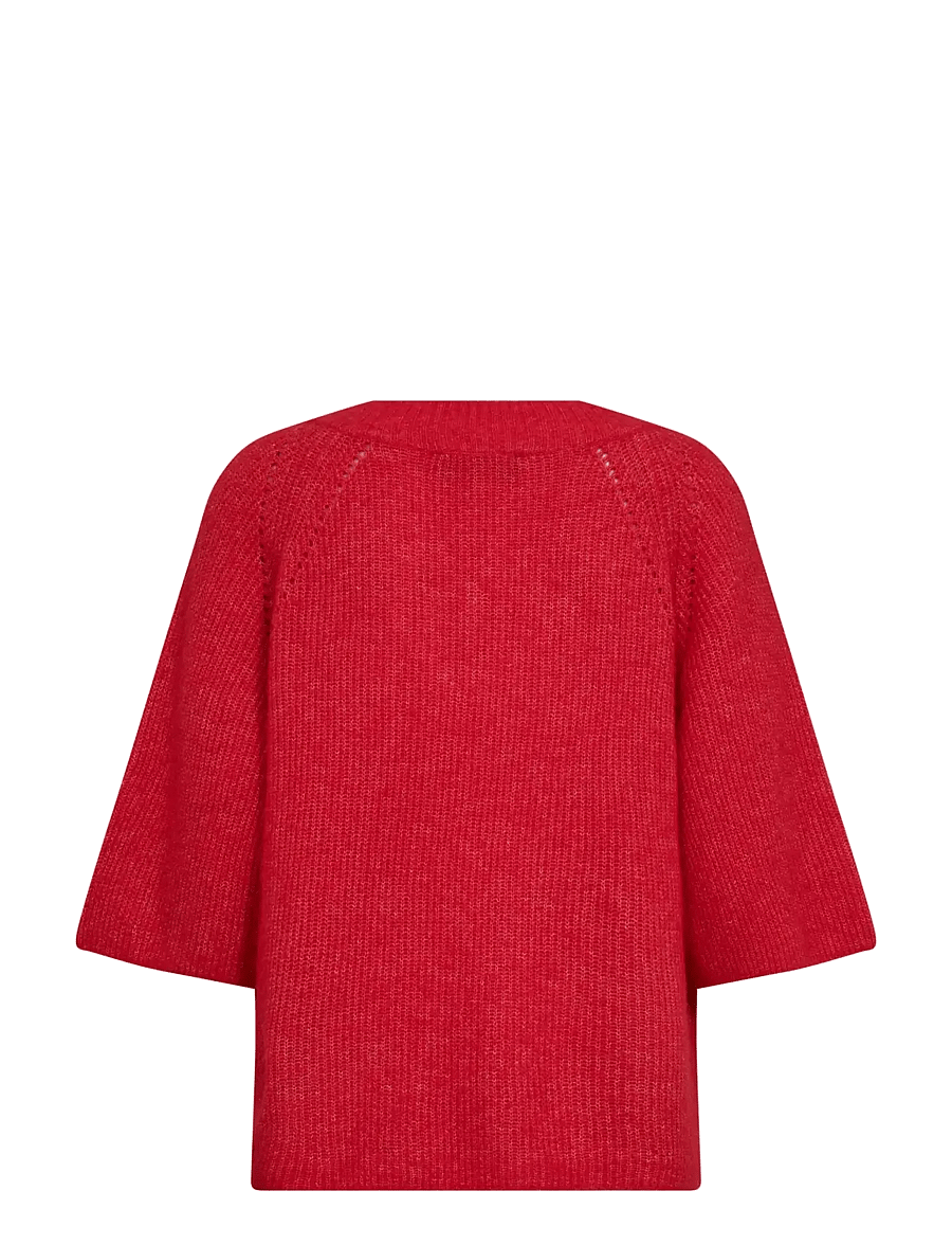 MOS MOSH - MMTaci 3/4 V-Neck Knit - pullover - chinese red - 1