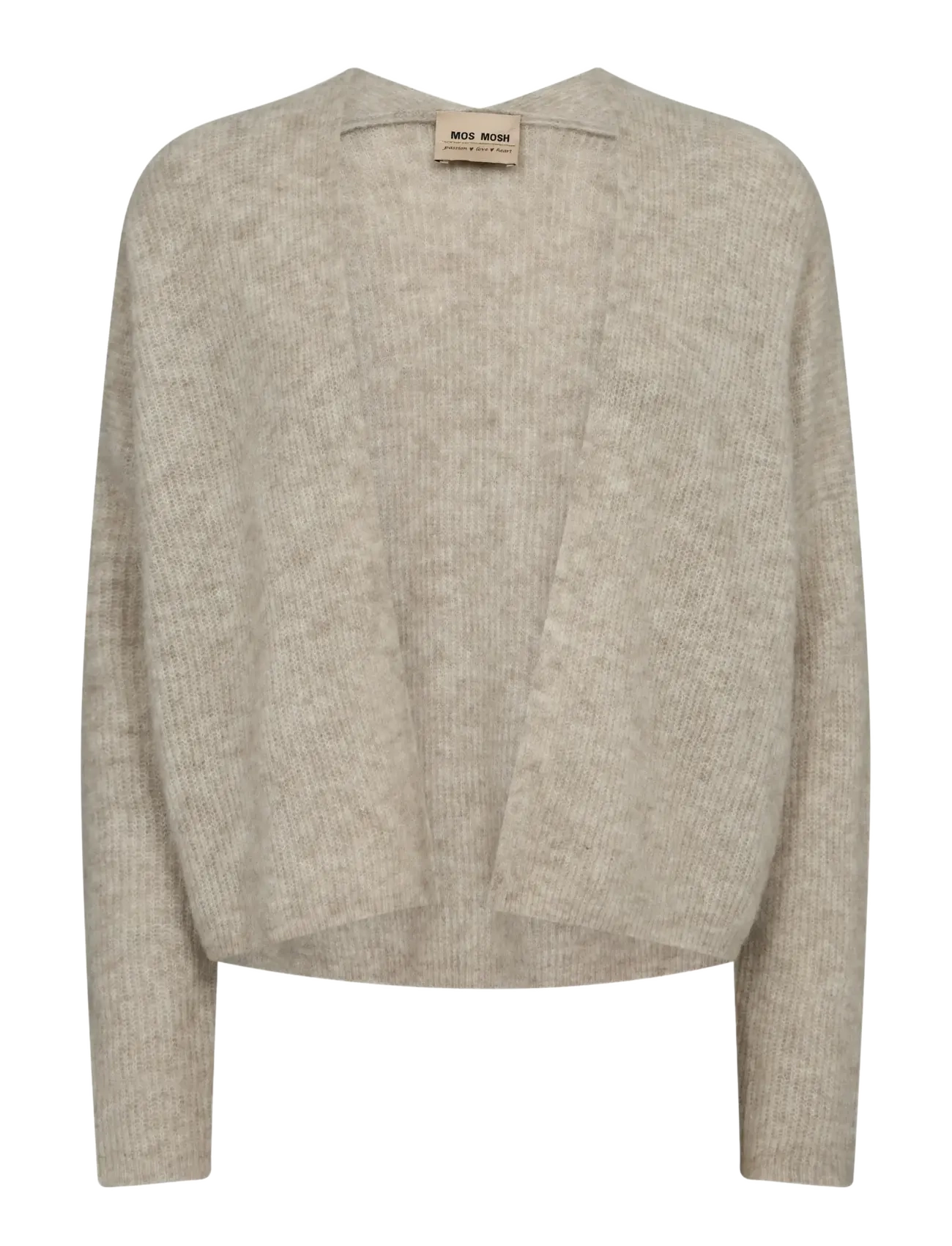 MOS MOSH MMThora Relax Knit Cardigan - Tøj - FEATHER GRAY / beige