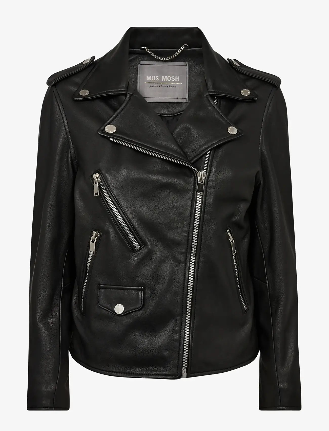 MOS MOSH - MMMitchel Mol Leather Jacket - kurtki wiosenne - black - 0