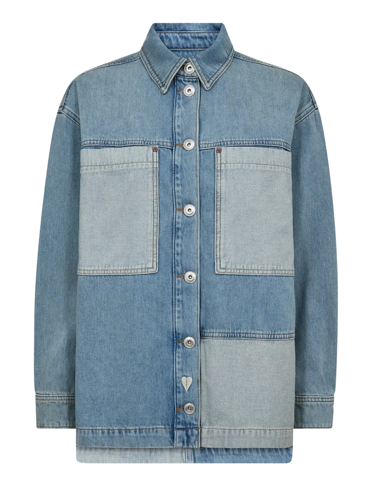 MOS MOSH Mmlydia Block Shirt Blau - L - Damen