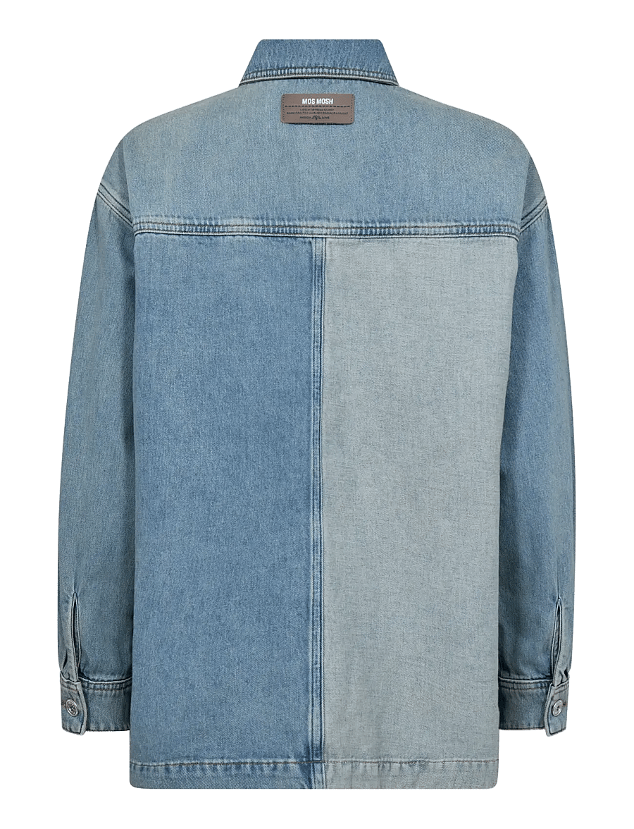 MOS MOSH - MMLydia Block Shirt - langärmlige hemden - mid blue - 1