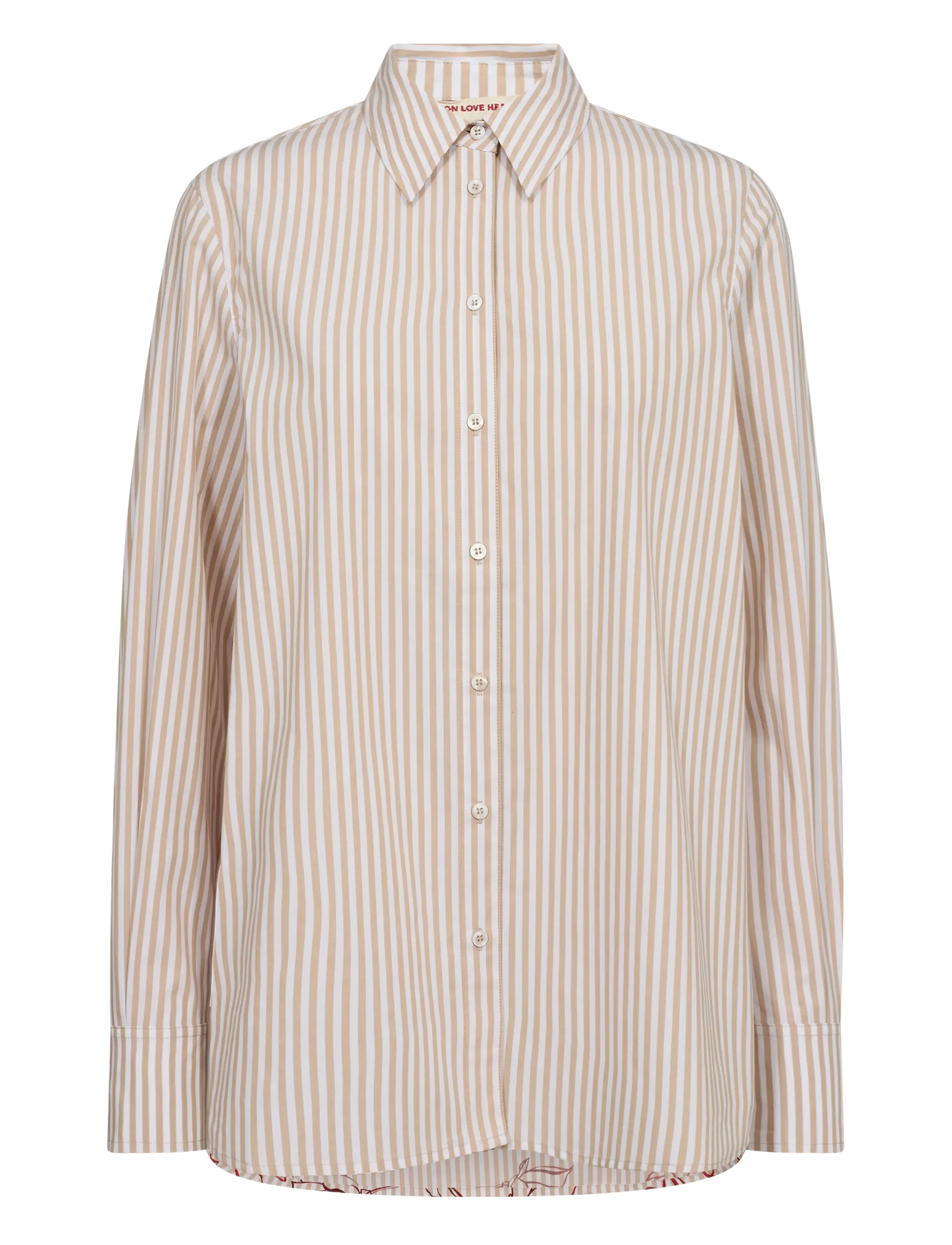 MOS MOSH Mmelinda Leafy Stripe Shirt Blau - XS - Damen