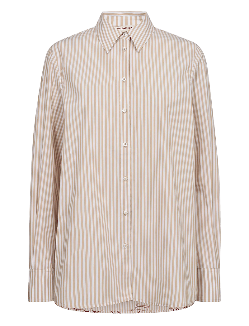 MOS MOSH - MMElinda Leafy Stripe Shirt - chemises à manches longues - sesame - 0