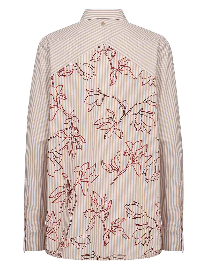 MOS MOSH - MMElinda Leafy Stripe Shirt - chemises à manches longues - sesame - 1