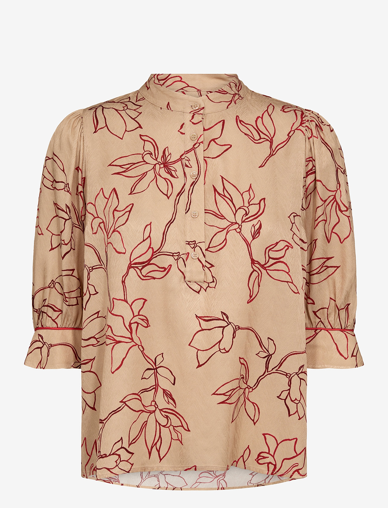 MOS MOSH - MMEleana Leafy Blouse - sesame - 0