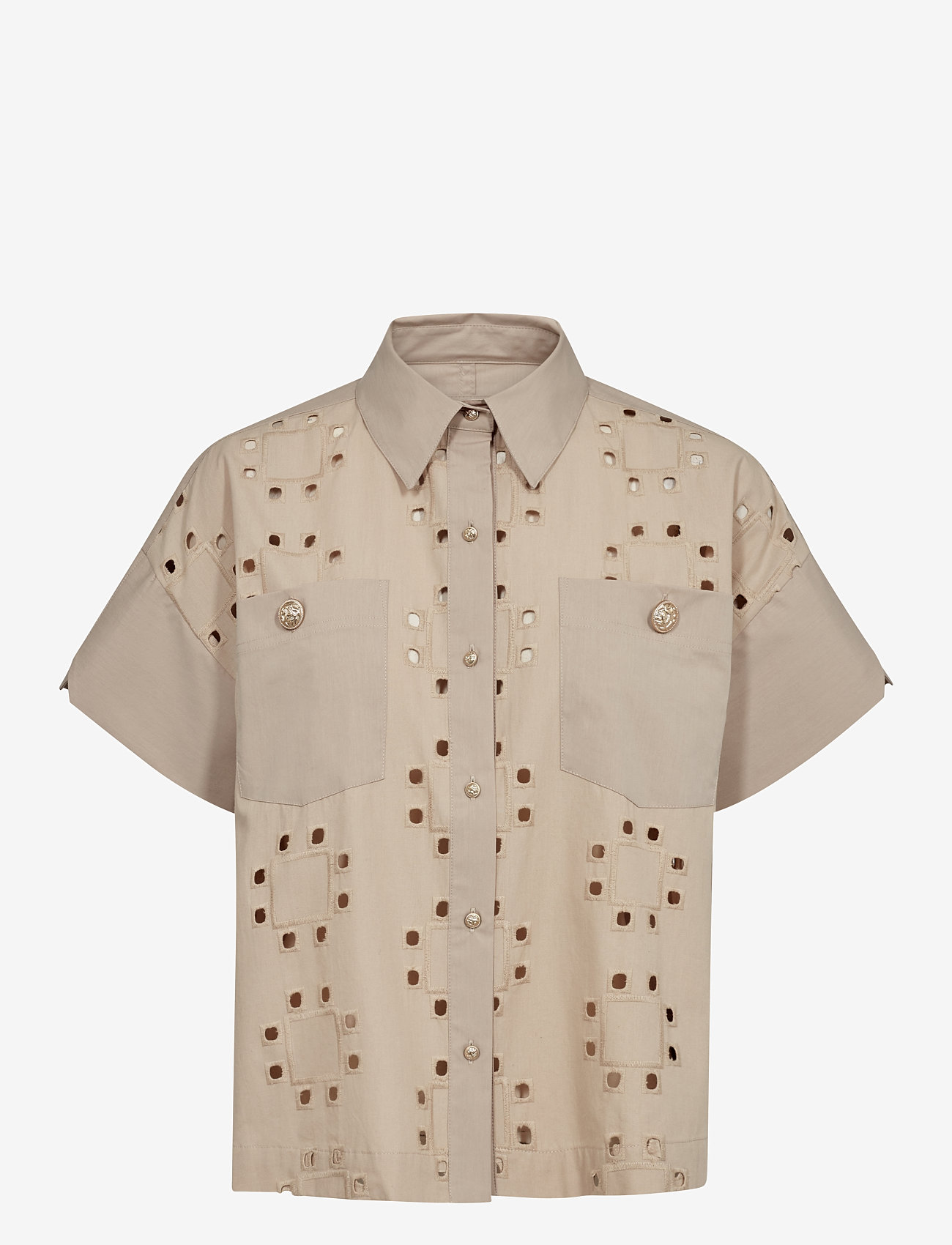 MOS MOSH - MMTazhi Cotny Shirt - lühikeste varrukatega särgid - feather gray - 0