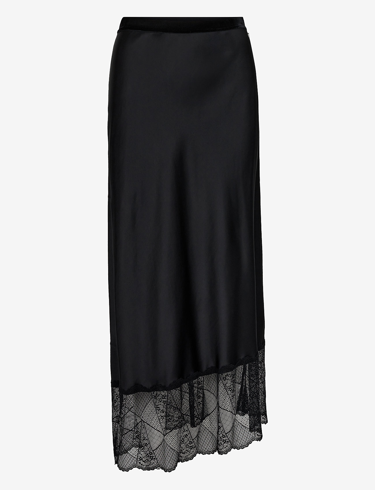 MOS MOSH - MMBias Satin Lace Skirt - satin skirts - black - 0