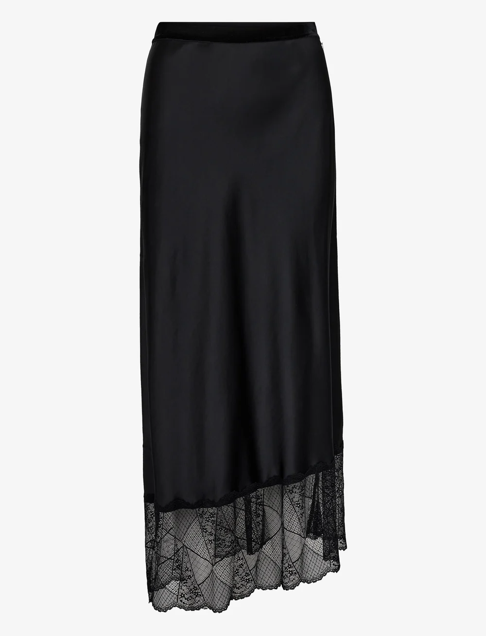 MOS MOSH - MMBias Satin Lace Skirt - satiinihameet - black - 0