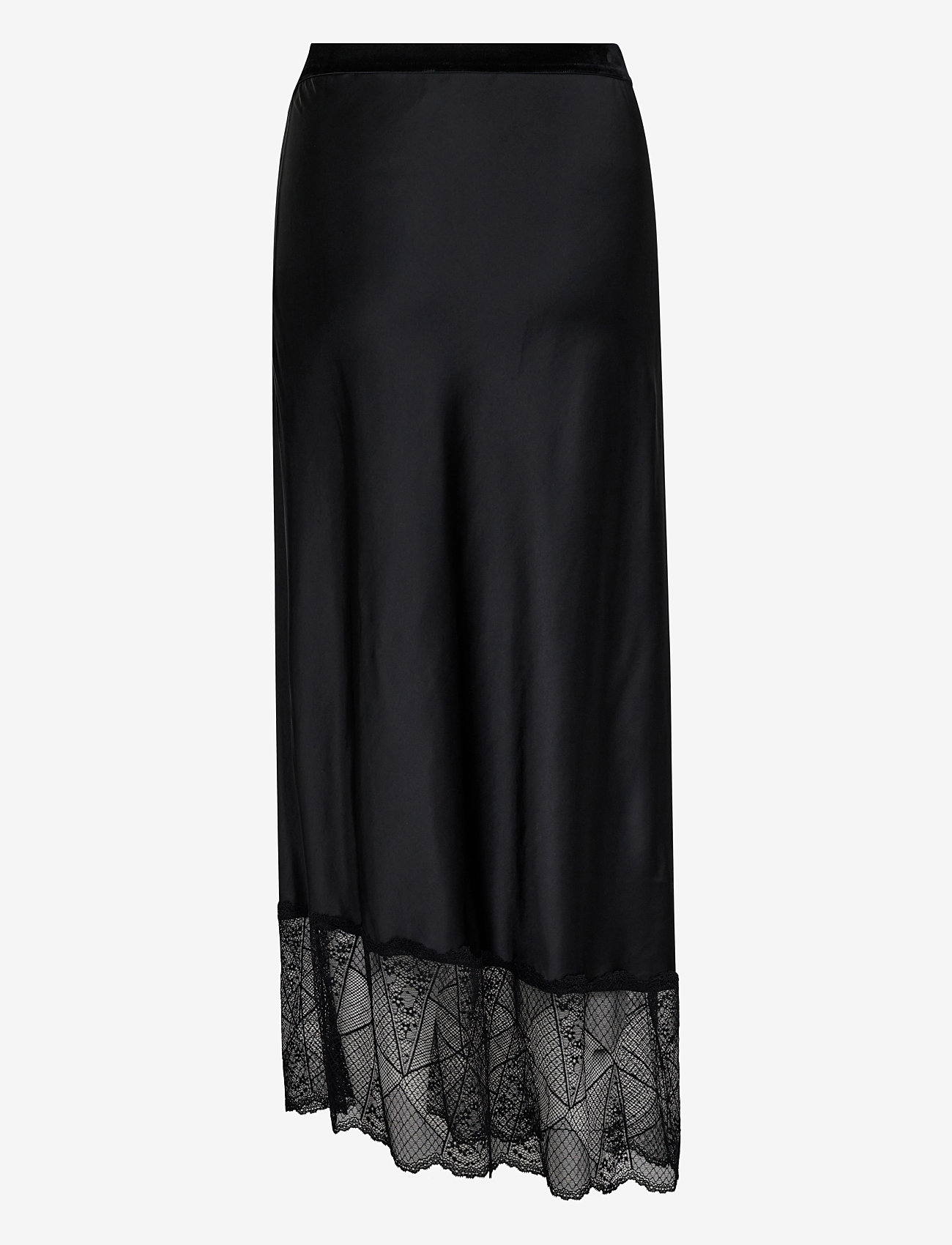 MOS MOSH - MMBias Satin Lace Skirt - satin skirts - black - 1