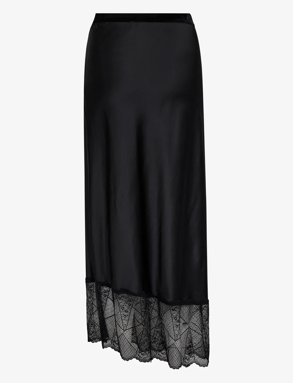 MOS MOSH - MMBias Satin Lace Skirt - satiinihameet - black - 1