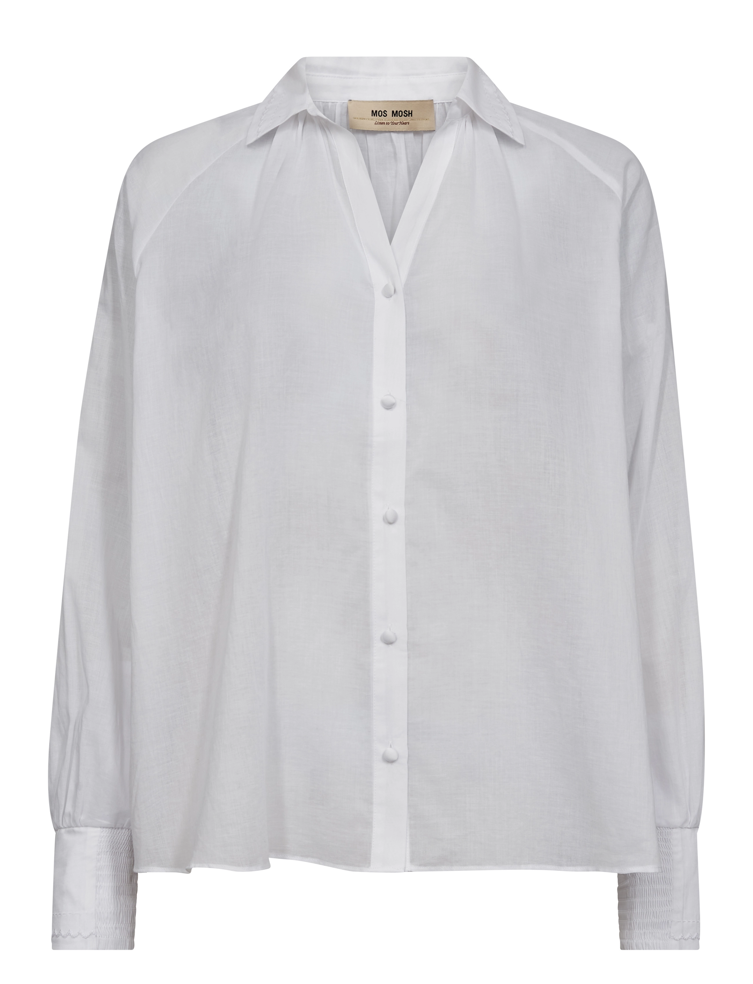 MOS MOSH Mmmarcela Voile Shirt, L, White, Skjorter > Langærmede, Dame