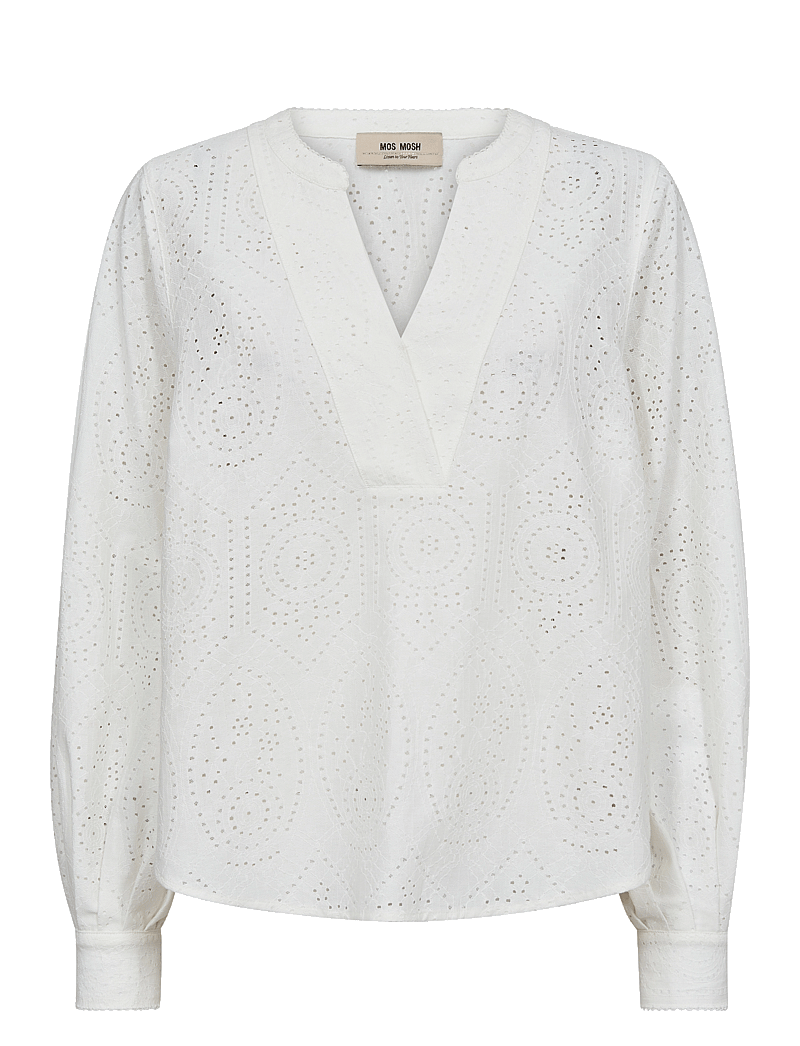 MOS MOSH - MMYen Sina Lace Blouse - langärmlige blusen - ecru - 0