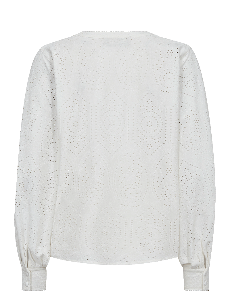 MOS MOSH - MMYen Sina Lace Blouse - langärmlige blusen - ecru - 1