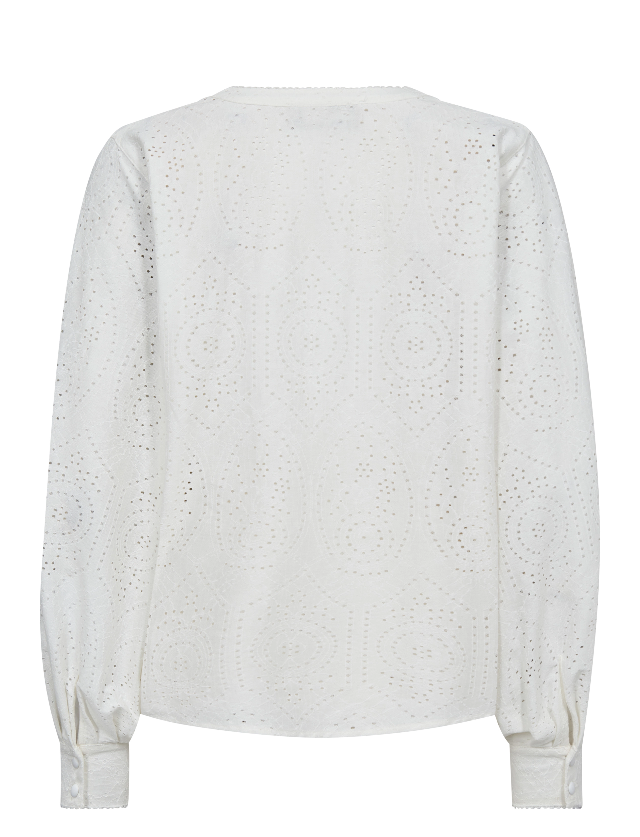 MOS MOSH - MMYen Sina Lace Blouse - langärmelige blusen - ecru - 1